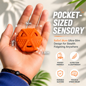 Silicone Finger Squeeze <b>Fidget</b> Toy 5x5x1.8cm Ultra Slim Design For Stress Relief And Focus - Product Image 1