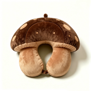 Customized Soft velvet <b>mushroom</b> plush travel <b>pillow</b>,Nature themed travel plush gift,Car ride comfortable <b>mushroom</b> neck rest - Product Image 4