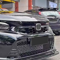 Kit de carrosserie de voiture Style sportif Matériau ABS Grille de pare-chocs avant pour Honda civic 2022 11th Hatchback Grille avant de haute qualité