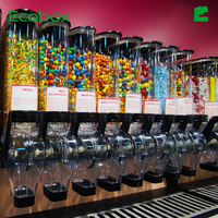 Nouveauté Boîte d'alimentation en plastique en vrac Conteneur d'affichage d'épices en acrylique Boîtes à bonbons Distributeur d'aliments pour céréales et noix pour magasin