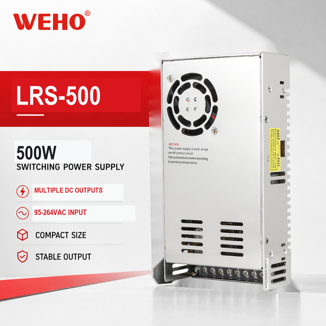 LRS-500-48 48V 10A 500W AC-DC Power Supply with Voltage Selector Switch for Motor Drives Automation Control Modules