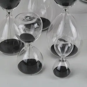 Sandtimer Zandloper 30 Minuten Glas Timer Zwart Zand Glas Zandloper Timer Voor Office Home Decoratie