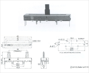 Muestra de Potenciómetro Deslizante LED SC de 15 mm, Faders de 200k, Deslizadores de Volumen con Tapa de Goma, Audio Estéreo - Product Image 6