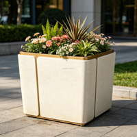Grandes jardinières carrées en acier galvanisé pour la maison, écologiques, durables, en métal, pour plantes, fleurs, légumes