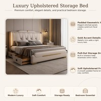 Base de Cama Queen Moderna en Cuero Sintético Personalizado para Muebles de Dormitorio