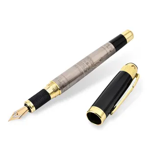 New Hot Executive Business Metal Fountain Pen Gift Promotional Heavy Pens Bronze and Red Copper Color Fast Delivery