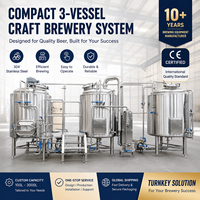 Equipo de Microcervecería Comercial de 200L, Cervecería y Fermentador de Acero Inoxidable, Proyecto Llave en Mano para Cervecerías y Empresas en Creación