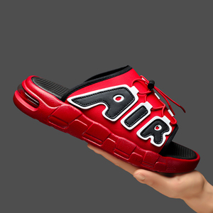 jordan slippers red and black