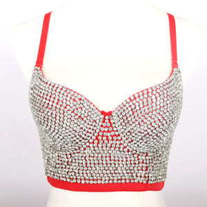 Débardeur Camisole Perlé pour Femme, Vêtement d'extérieur Transparent avec Détails Strass, Haut Corset Dos Nu Tendance - Product Image 4