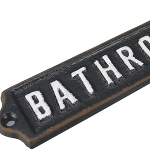 Bathroom Sign Plaque Metal Vintage - Product Image 1