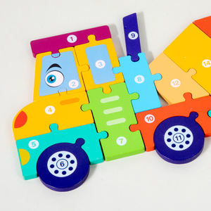 Puzzle 3D per Bambini con Veicoli, Blocchi di Legno Multicolore, Gioco Educativo Precoce per lo Sviluppo dell'Intelligenza, <50 Pezzi, Età Prescolare - Product Image 4