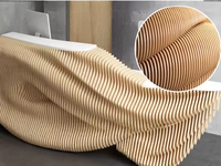 Panneaux de réception modernes en bois massif paramétriques avec forme incurvée, design insonorisant personnalisable pour bureaux et hôtels