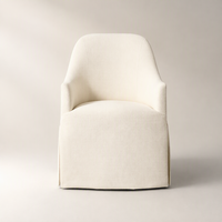 Fauteuil de salle à manger moderne de luxe rembourré avec jupe en cascade, chaise individuelle de designer à dossier arrondi pour la maison et l'hôtellerie
