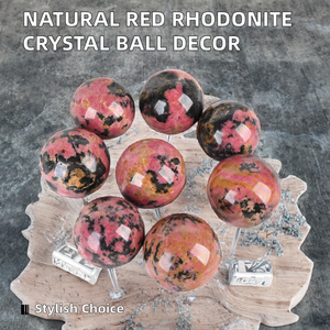Esfera de Rodonita Roja Natural Pulida de Alta Calidad al por Mayor, Diseño Art Deco, Marca TCE, TCE013 para Decoración Artística Temática - Product Image 2