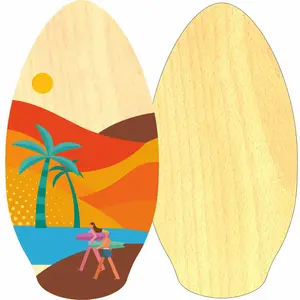 Papan Skimboard kayu 37 inci BSCI MOQ kecil papan Skim kayu