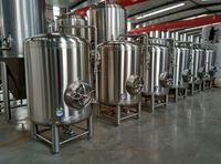 Réservoir de stockage de bière en acier inoxydable à double paroi, isolé, 1500L 15BBL, Bright Brite Unitank horizontal