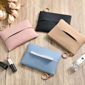 Mini Pocket <b>Tissue</b> Holder Reusable Zippered <b>Tissue</b> Bag Sleeve Portable PU Leather <b>Paper</b> Towel Wallet Makeup Pouch - Product Image 1
