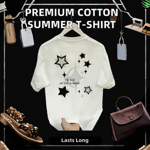 T-shirt d'été en coton tricoté 100% de haute qualité, imprimé personnalisé, unisexe, décontracté, ample, anti-boulochage, 200g, polyvalent, grande taille, court - Product Image 2