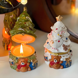 Adorno Navideño de Cerámica con Forma de Oso para Árbol de Navidad, Decoración Aromática para Escritorio, No Personalizable, IP - Product Image 2