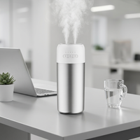 Humidificateur à réservoir d'eau en acier inoxydable 316, double pulvérisation, brumisateur ultrasonique, 800 ml, fonction minuterie pour la maison, le bureau, la voiture
