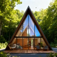 Maison préfabriquée de luxe en Chine Maison préfabriquée Toit triangulaire Cabine modulaire Petites maisons pour salon Chambre à coucher Salle de bain