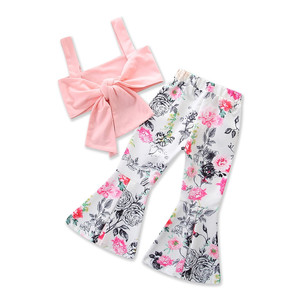 Ensembles de vêtements pour enfants, pantalons fins à pattes d'éléphant pour bébés filles, leggings à fleurs pour femmes, vente en gros de Chine - Product Image 2