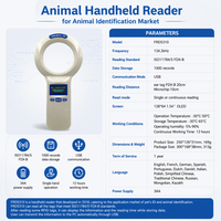 Lecteur de puces animales FDX-B 134,2 kHz, lecteur d'étiquettes RFID pour animaux ISO11784/ISO11785 longue portée USB 1000 IDs OEM