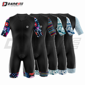 Traje de Ciclismo Personalizado Darevie OEM para Hombre, de Secado Rápido, de Una Pieza, Manga Corta, para Triatlón - Product Image 3
