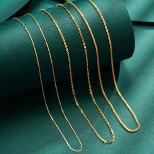 สร้อยคอทองคำแท้ 18K รุ่น Xinfly 750 AU ลายกากบาทโชแปง รูปทรงตัวโอ เรียบง่าย สำหรับผู้หญิง - Product Image 4