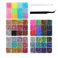 Lot de 12 grilles de strass plats colorés de 3 mm pour nail art, pierres en résine pour ongles, artisanat DIY, coffret cadeau, décorations