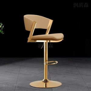 Luxury bar <b>stool</b>, minimalist modern height-adjustable metal seat, exquisitely painted high bar - Product Image 5