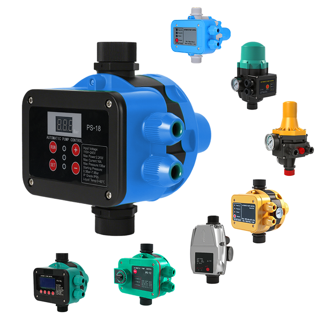 Household Water Supply Manufacturer Wholesale  IP65 110-240V Button Control Intelligent Water Pump Pressure Controller Switch