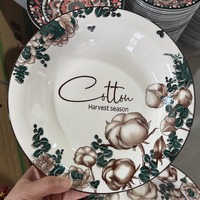 Assiettes à soupe en porcelaine, vaisselle en céramique, assiettes de service, articles de table populaires, fabrication en gros, acceptation de la personnalisation du design