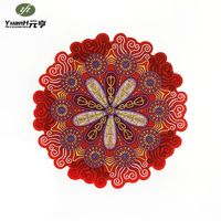 Appliques brodées rondes en polyester thermocollantes faites à la main, 25x25 cm, les plus vendues, pour accessoires de vêtements africains DIY