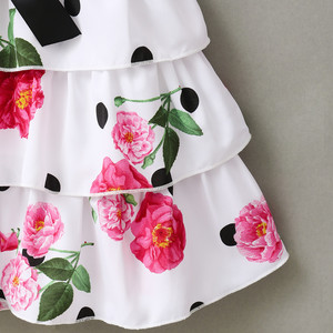 Vestido Blanco sin Mangas con Estampado Floral para Niñas Pequeñas al por Mayor - Product Image 3