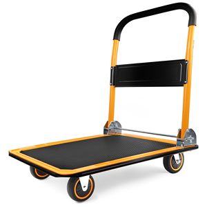 Chariot d'entrepôt en acier de 660 lb (300 kg) de capacité, chariot à main à quatre roues pour le transport de matériaux lourds, chariots pour le déplacement d'outils - Product Image 1