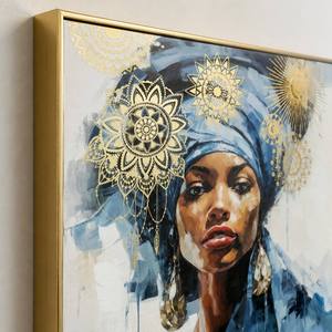 Exquisita Pintura al Óleo <span class=keywords><strong>de</strong></span> <span class=keywords><strong>Mujeres</strong></span> Africanas con Lámina Dorada, Impresión en Lienzo, Cuadro Enmarcado para Decoración <span class=keywords><strong>de</strong></span> Sala <span class=keywords><strong>de</strong></span> Estar - Product Image 5