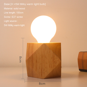 Soporte de luz de noche E26 Bases de enchufe de madera Soporte de lámpara de madera maciza Soportes de lámpara de haya con enchufe <span class=keywords><strong>E27</strong></span> Soporte de lámpara de noche personalizado Luces LED - Product Image 3