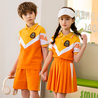 Ensemble de chemises d'été personnalisées pour enfants, manches courtes, pour la maternelle et l'école primaire, tenue pour uniforme scolaire