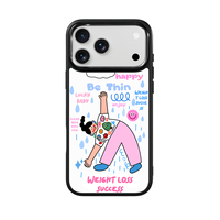 Coque de téléphone AG Feeling Black Edge avec motif Gilding Fitness Gril blanc pour iPhone 17, 17 Pro Max, 16 Pro, 15 – Coque magnétique