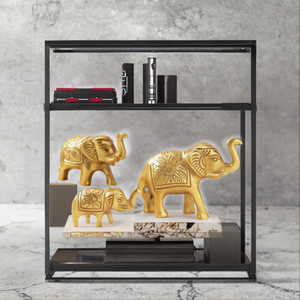 Pièces décoratives en métal sculptées à la main en forme d'éléphant, présentées dans des boîtes cadeaux, conçues avec des détails complexes pour des maisons élégantes, des cadeaux et des collections. - Product Image 3