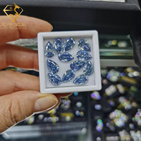 Royal Blue VVS Moissanite Diamond 1.0CT 2.0CT Pear Cut Colorful Moissanite Stone for Moissanite Ring Earrings
