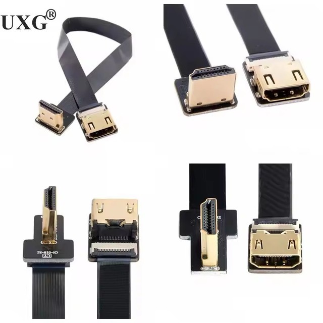 FPV Micro Mini -compat 90 Degree Connector FPC Flexible Flat HD Ribbon Cable FFC Pitch 20pin For Drone Gopro DSLR Gimbal Kit