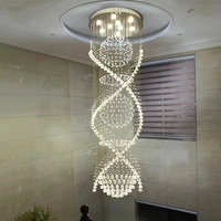 Lustre moderne en cristal pour hôtel, villa, double lustre suspendu pour escalier, hall d'entrée
