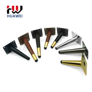 HUAWEI Quincaillerie d'ameublement Accessoires de canapé Pieds de chaise modernes droits Pieds de canapé en acier conique chromé Jambes de table en métal