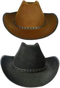 Outback Hat Western Aussie Style Chapeau de cowboy noir avec jugulaire pour la mode en plein air pour les hommes - Product Image 4