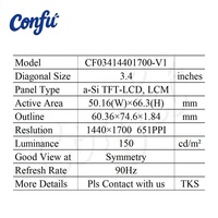 Écran LCD TFT 3,4 pouces 1440*1700, écran IPS 90Hz, module MIPI HD, moniteur pour casque AR VR MR, carte AD haute résolution