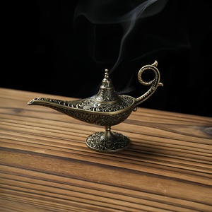 Đèn Aladdin Thiết kế Lư hương Hợp kim kẽm Lư hương nhỏ kiểu cổ điển Đèn ước nguyện Trang trí Đồ trang trí Kim loại Bộ dụng cụ thủ công mỹ nghệ - Product Image 1