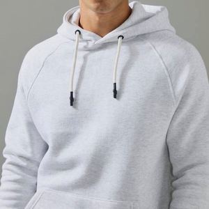 Raglan Sleeve Contrast Drawstring Heather Light Grey Pullover Jogger Outfit Custom Private Label Men Two Piece <b>Tracksuit</b> - Product Image 3