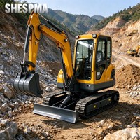 Mini-excavatrice sur chenilles avec godet de 0,07 m³ pour le creusement de fondations et les travaux de nivellement